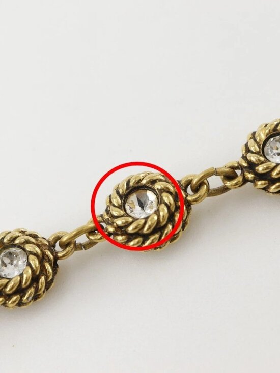 CHANEL Chain belt belt vintage Plated Gold/Rhinestone Women main image 6